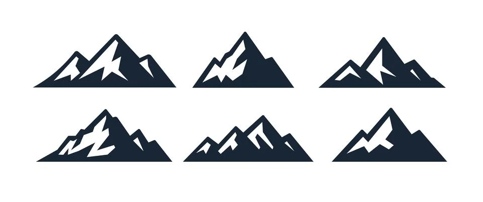 Mountain logo vector icon illustration. Peak mountain snow range silhouette 스톡 일러스트