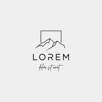 Mountain Logo Vector line design landscape symbol Stock Illustration