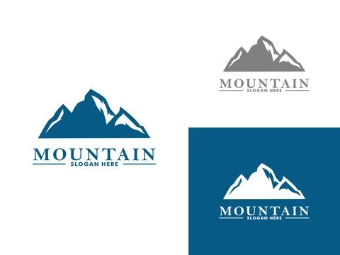 Mountain Logo Vector, Mount Logo design template Illustrazione stock