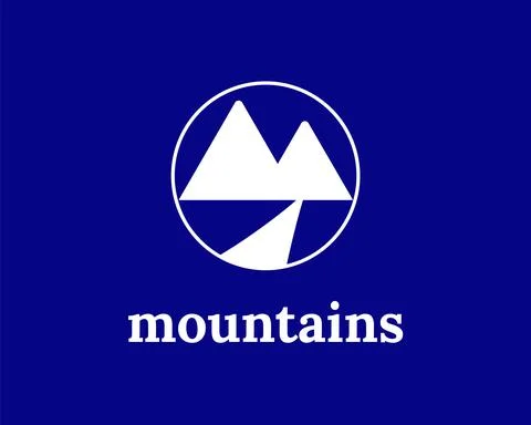 Mountain Logo White Version Illustrazione stock