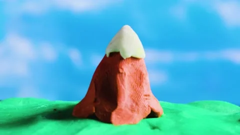 A mountain made of plasticine 스톡 동영상 180563992