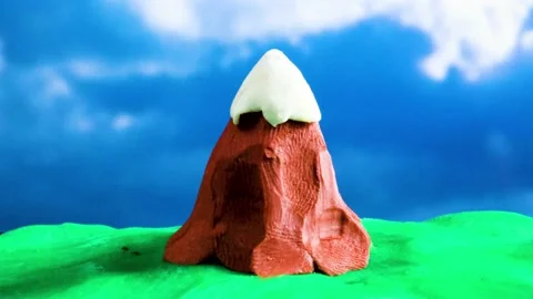A mountain made of plasticine 스톡 동영상 180564000