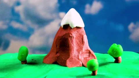 A mountain made of plasticine 動画素材 180564018