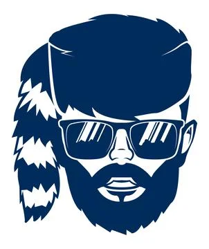 Mountain Man Coonsking Cap Face Illustration Stock Illustration