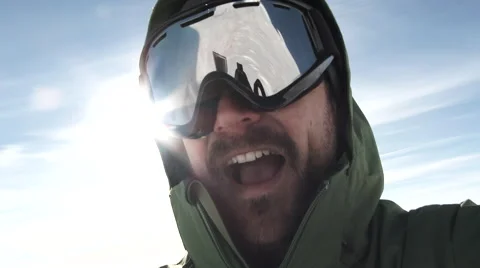 Mountain Man Having The Time Of His Life Stock Footage 59612775