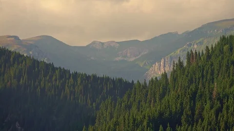 Mountain man working with laptop in the mountains Stock Footage 113571150