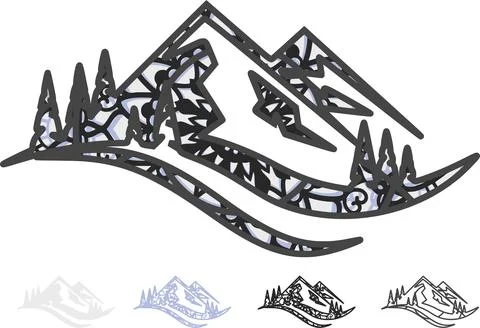 Mountain mandala Stock Illustration