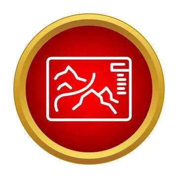 Mountain map navigation planning route finding icon Stock Illustration