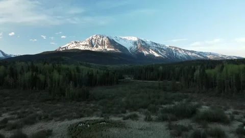 Mountain Meadow, drone shot Stock Footage 289575929