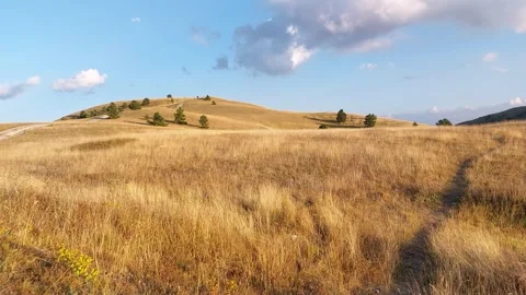 Mountain meadow at sunset 스톡 동영상 248931192