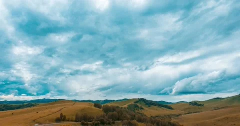 Mountain meadow time-lapse at the summer or autumn time. Wild nature and rural Stock Footage 169656013