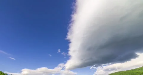 Mountain meadow time-lapse at the summer or autumn time. Wild nature and rural Stock Footage 283462568