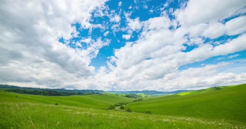 Mountain meadow time-lapse at the summer or autumn time. Wild nature and rural Stock Footage 310718485