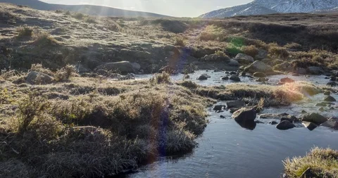 Mountain meadow timelapse at the summer or autumn time. Wild nature and rural Stock Footage 128732530