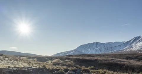 Mountain meadow timelapse at the summer or autumn time. Wild nature and rural Stock Footage 152584780