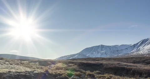 Mountain meadow timelapse at the summer or autumn time. Wild nature and rural Stock Footage 169653140