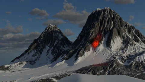 Mountain Meteor Hit Stock Footage 158195754