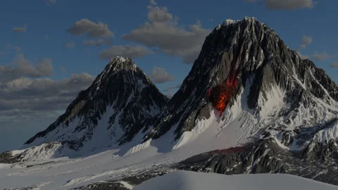 Mountain Meteor Strike Stock Footage 158521453