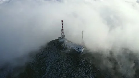 MOUNTAIN MIST COVERS THE ANTENNAS Video stock 165985934