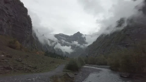 Mountain in the mist Stock Footage 231252299