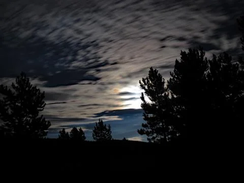 Mountain Moonlight Stock Photos