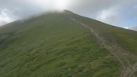 Mountain. Mount Hoverla. Climbing. Aerial view. Stock Footage 160155590