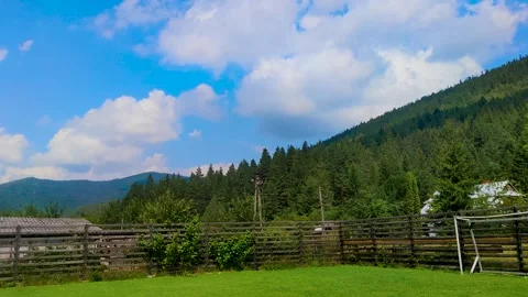 Mountain nature. Mountain View. Summer day in the Carpathians.  Stock Footage 249002177