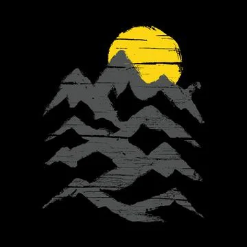 Mountain nature wild badge patch pin graphic illustration vector art t-shirt  Stock Illustration