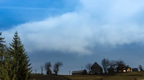 Mountain night sky with clouds Stock Footage 43700094