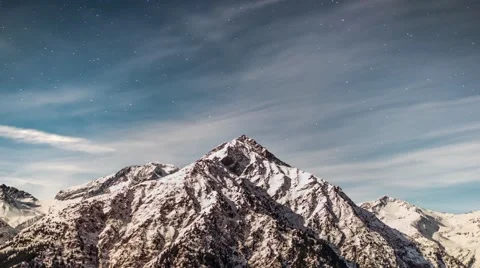 Mountain Night Starlapse 4k Stock Footage 60010294