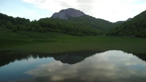Mountain Oasis from Above: Drone Stock Footage 262646551