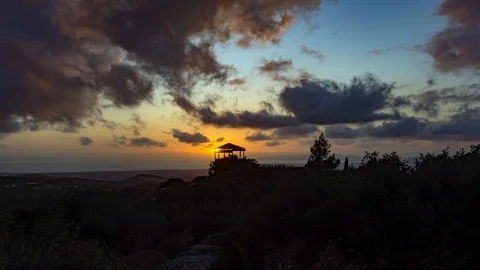 Mountain observatory view during dusk Stock Footage 119653094