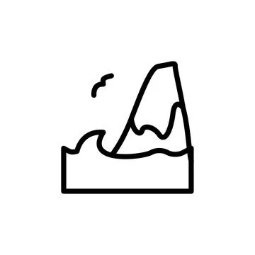 Mountain, ocean icon. Simple line, outline vector elements of saving marine 스톡 일러스트