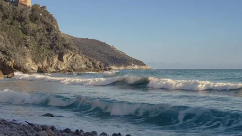 Mountain Ocean waves nature Video stock 274035099