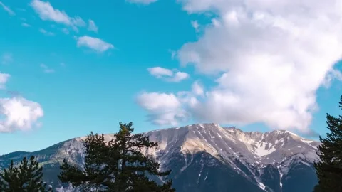Mountain Olympus timelapse during daylight as seen from Petrostrouga Refuge Stock Footage 133734879