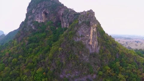 Mountain or cave of bats. Aerial photography  Stock Footage 80532443