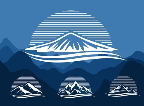 Mountain Outline Vector Sign Stock Illustration