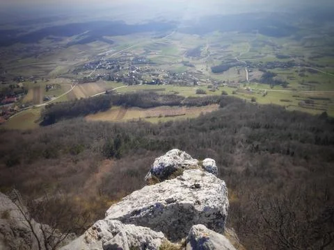 Mountain Overlook – Deep Valley View Stock-Fotos
