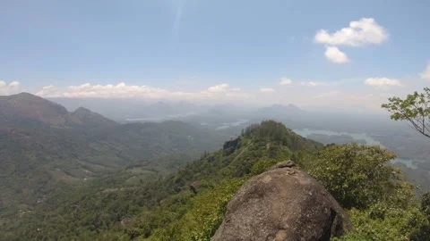 Mountain Panorama with Cloudy Sky Stock Footage 313149898