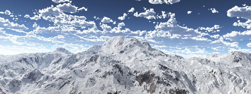Mountain panorama with a cloudy sky Stock Illustration