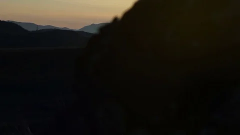 Mountain panorama late at night Stock Footage