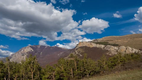 Mountain panorama time lapse scene Stock Footage 252130671