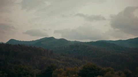 Mountain panorama under cloudy sky Stock Footage 54960854