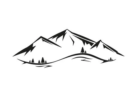 Mountain panorama view icon in flat style vector illustration 스톡 일러스트