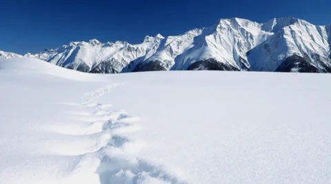 Mountain panorama view. snow winter landscape background Stock Footage 37156327