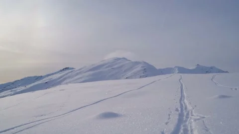 Mountain panorama in the winter Stock Footage 145911725