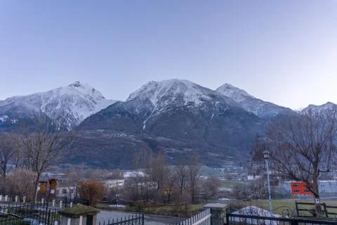 Mountain panorama on winter Stock Photos