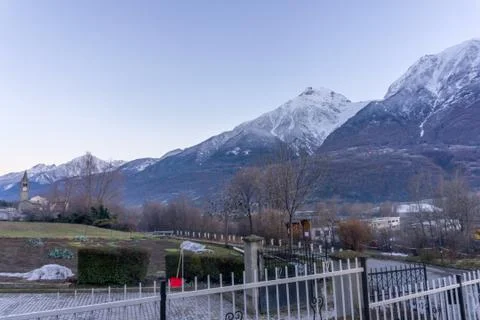 Mountain panorama on winter Stock Photos
