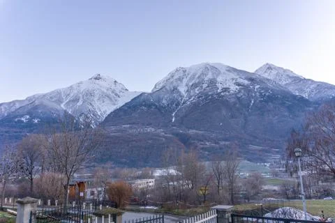 Mountain panorama on winter Stock Photos