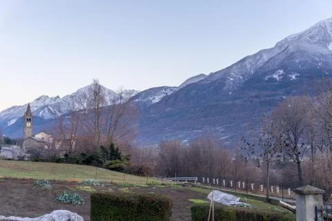 Mountain panorama on winter Stock Photos